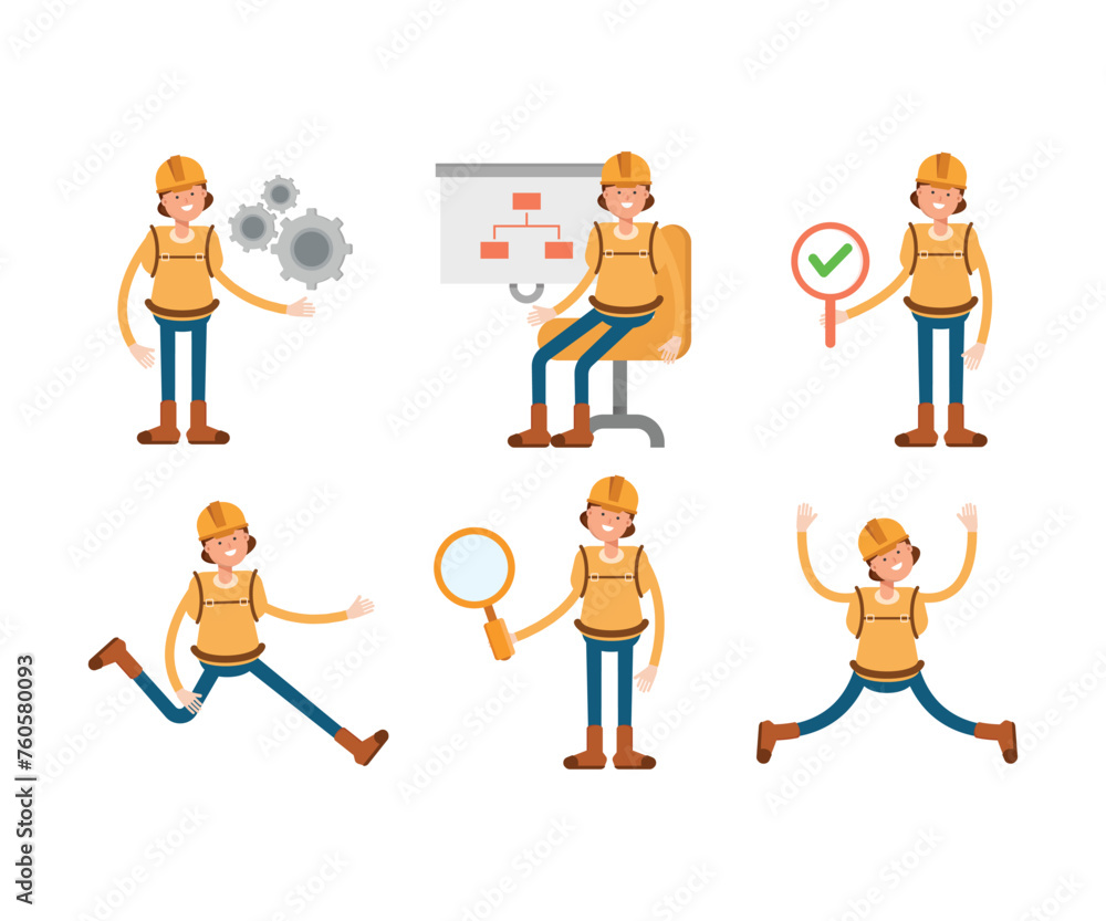 woman climber or trekker characters set vector illustration woman climber or trekker characters set vector illustration