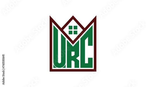 URC initial letter real estate builders logo design vector. construction, housing, home marker, property, building, apartment, flat, compartment, business, corporate, house rent, rental, commercial photo