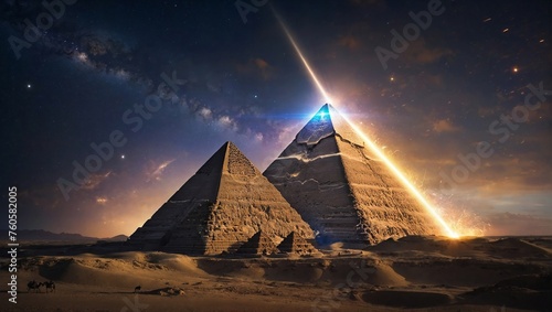 pyramid in the night