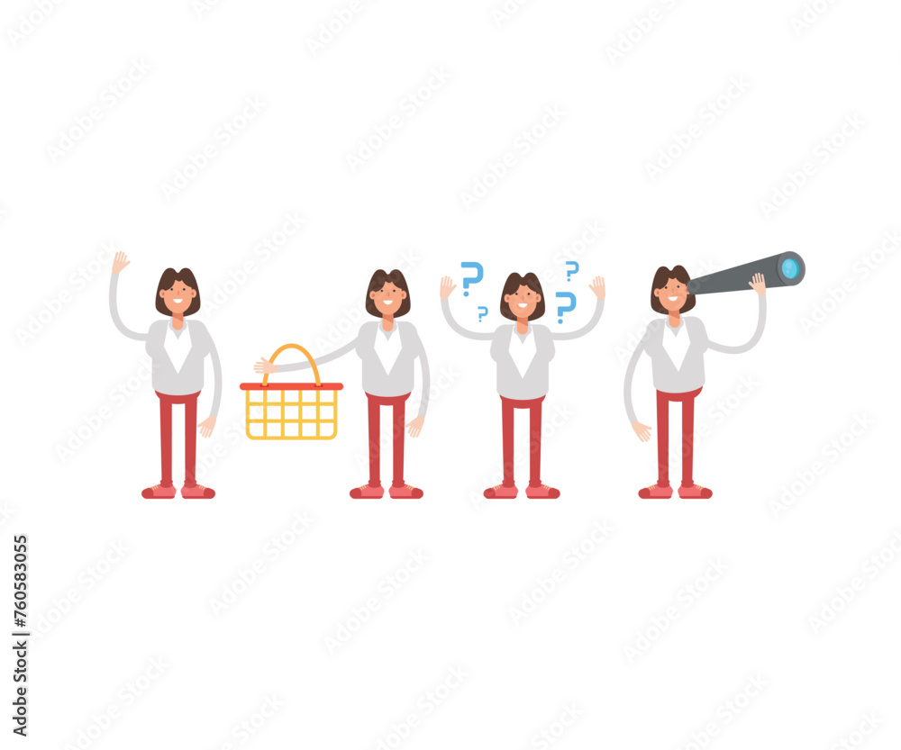 business woman characters in various poses vector illustration business woman characters in various poses vector illustration