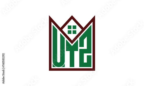 UTZ initial letter real estate builders logo design vector. construction, housing, home marker, property, building, apartment, flat, compartment, business, corporate, house rent, rental, commercial photo