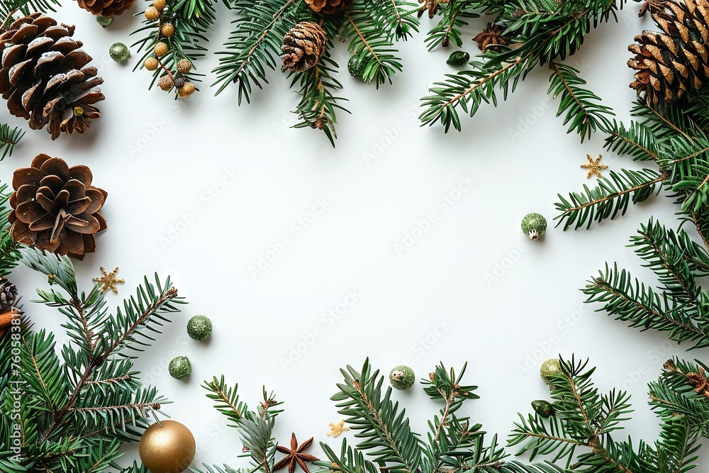 White Christmas Flat Lay with Central Empty Space
White Christmas Flat Lay with Central Empty Space
