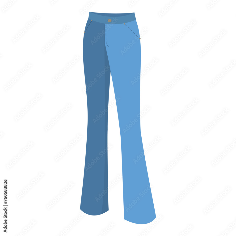 3D Isometric Flat Vector Set of Jeans Styles, Fashion Pants. Item 7 3D Isometric Flat Vector Set of Jeans Styles, Fashion Pants. Item 7