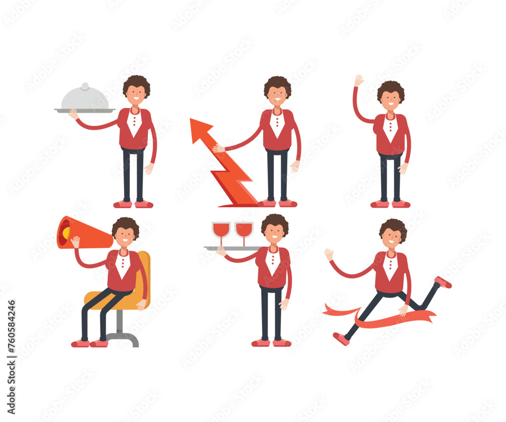office workers characters set in various poses vector illustration office workers characters set in various poses vector illustration