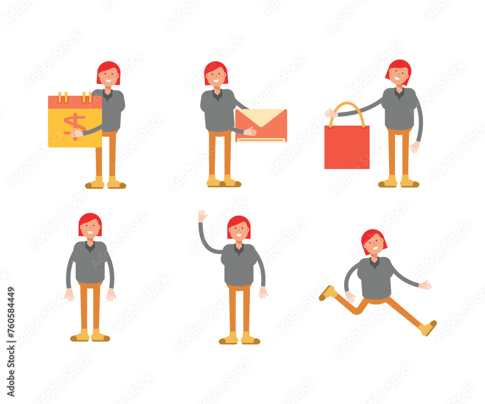 woman characters set vector illustration woman characters set vector illustration