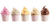 Ice cream on white isolated on clear png background and transparent background. food drink and dessert concept for cafe and restaurent, AI generative. 