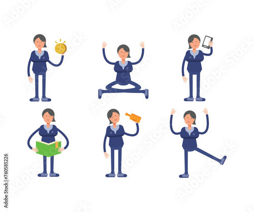 female doctor characters set vector illustration