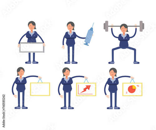 female doctor characters set vector illustration