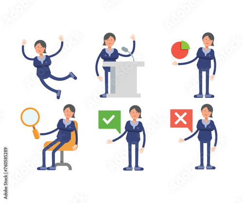 female doctor characters set vector illustration