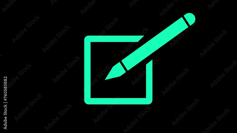 Edit icon, simple design edit icon animation isolated on black background. k1_1052 Edit icon, simple design edit icon animation isolated on black background. k1_1052