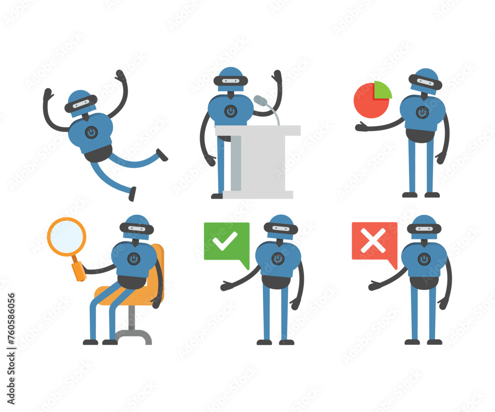 smart robot characters set vector illustration smart robot characters set vector illustration