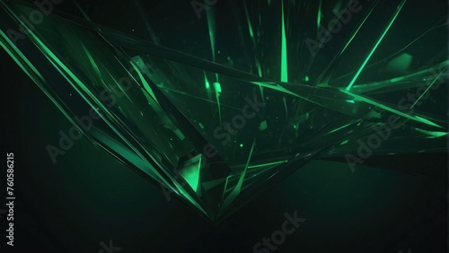 Elegant Green Light Abstraction Polygonal Background Enhanced with Frame Element