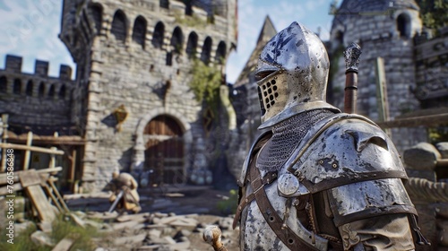 a city guard at the medieval city gates