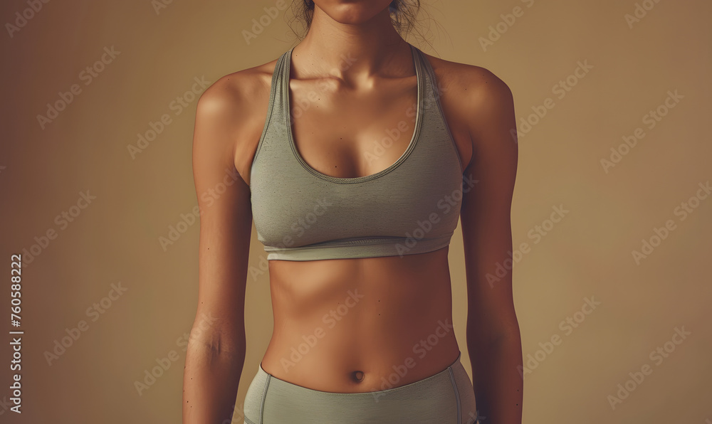 beautiful woman with strong mascular athletic body, Generative AI
