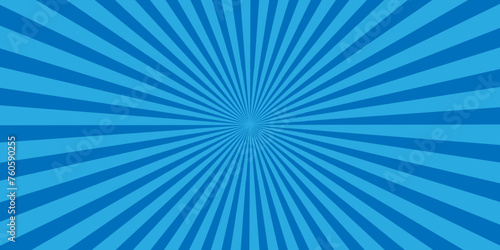 Vector abstract blue sunburst and ray wallpaper design. modern light ray sun art vintage backdrop texture background.