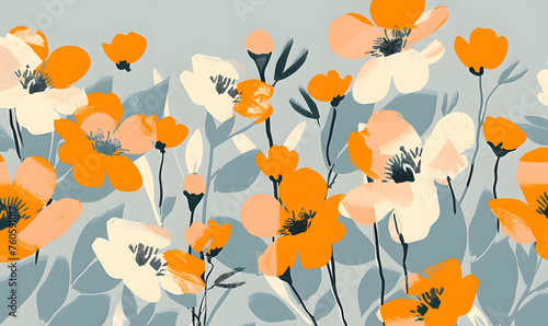 abstract floral background, Generative AI