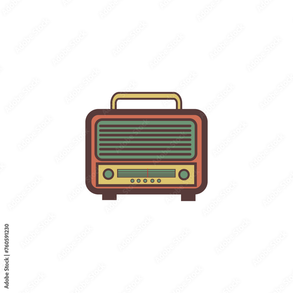 Fototapeta premium Radio Retro Vintage Icon Design