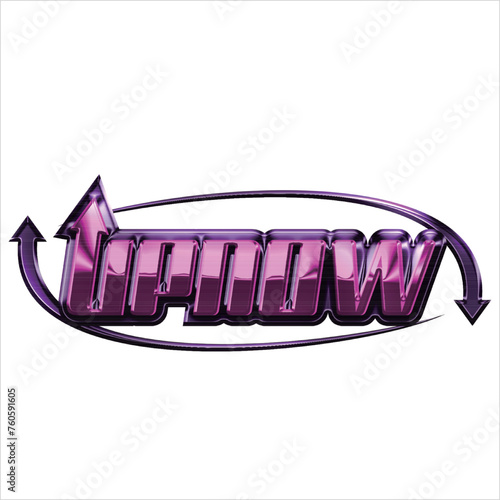  y2k chrome streetwear colorful slogan typography text effect 3d chrome style trendy and fashionable