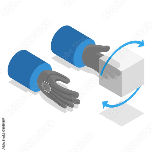 3D Isometric Flat Vector Illustration of Extended Reality, VR, AR or MR. Item 2