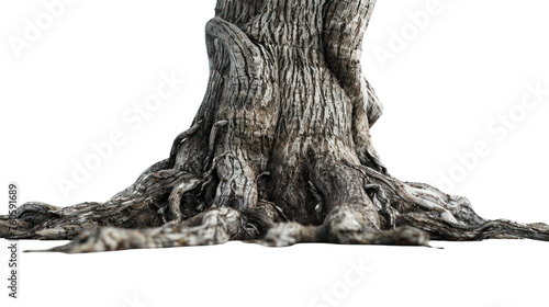 Roots of a tree, isolated on transparent background. photo
