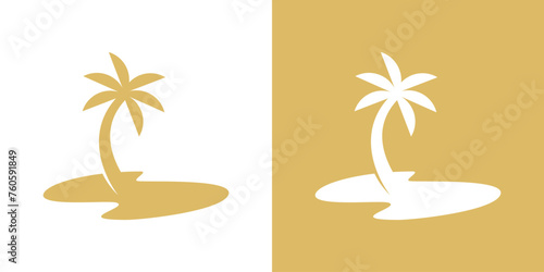 palm tree logo design, beach, holiday, logo design template, symbol, creative idea.
