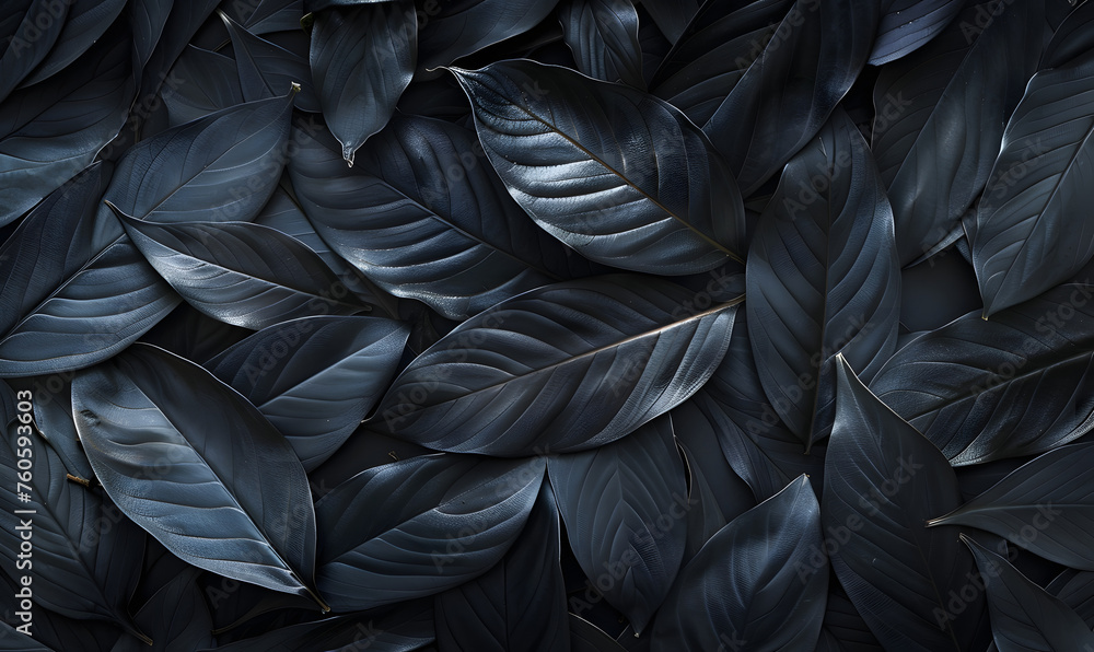 abstract black leaves for tropical leaf background, Generative AI abstract black leaves for tropical leaf background, Generative AI