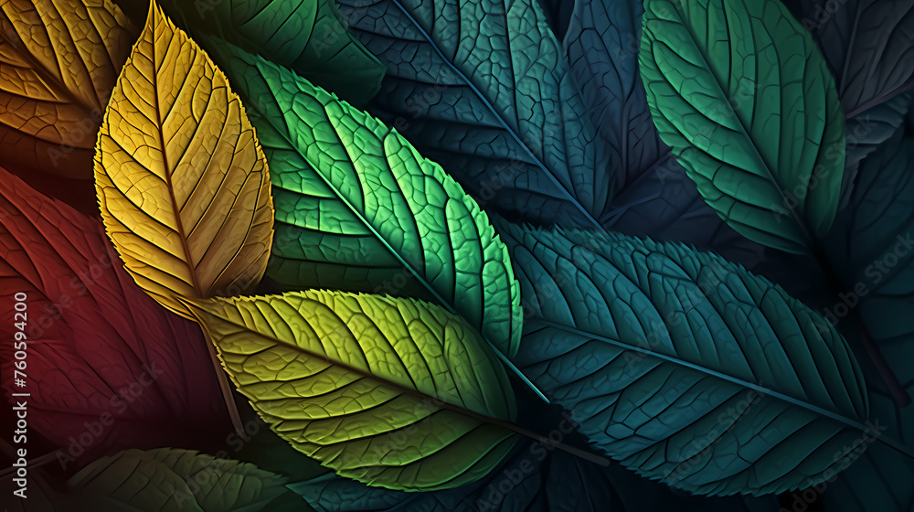 Green leaves pattern macro background Green leaves pattern macro background