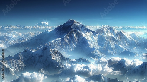 Panoramic View of Mountain Range From Summit