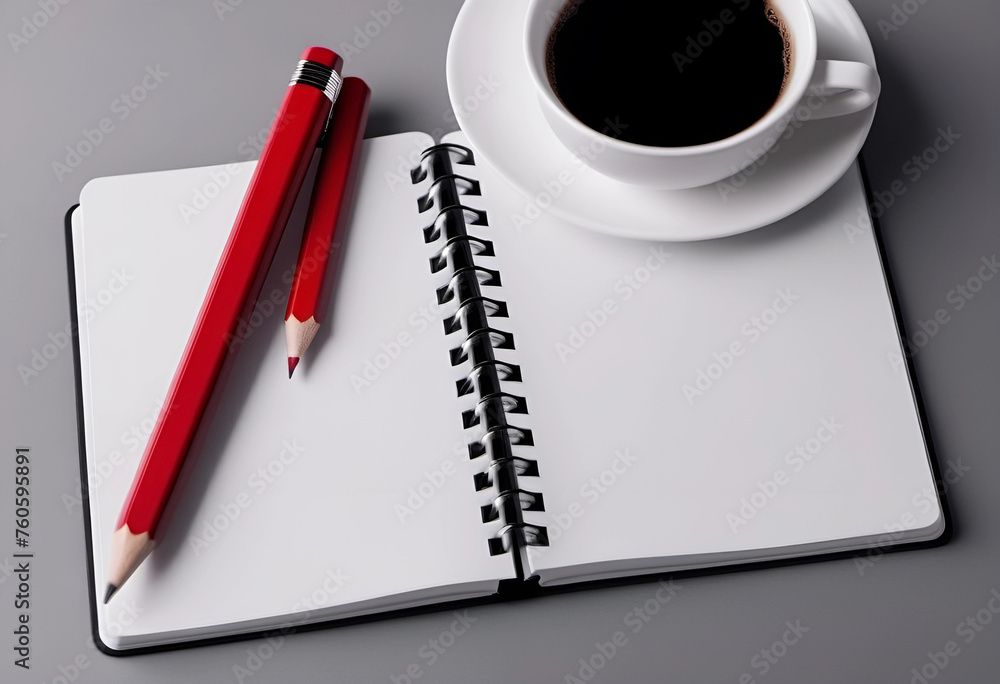 Notebook and cup of coffee, business concept Notebook and cup of coffee, business concept