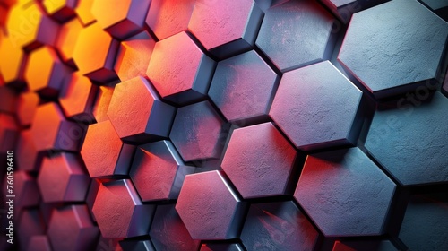 Close Up of a Colorful Hexagonal Pattern