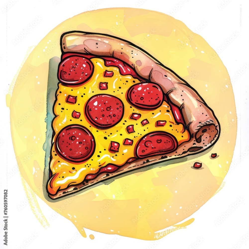 Juicy Pepperoni Slice on Cooked Pizza. Richly Flavoured and Perfectly Round, Ideal as a Single Ingredient for any Food Recipe Juicy Pepperoni Slice on Cooked Pizza. Richly Flavoured and Perfectly Round, Ideal as a Single Ingredient for any Food Recipe