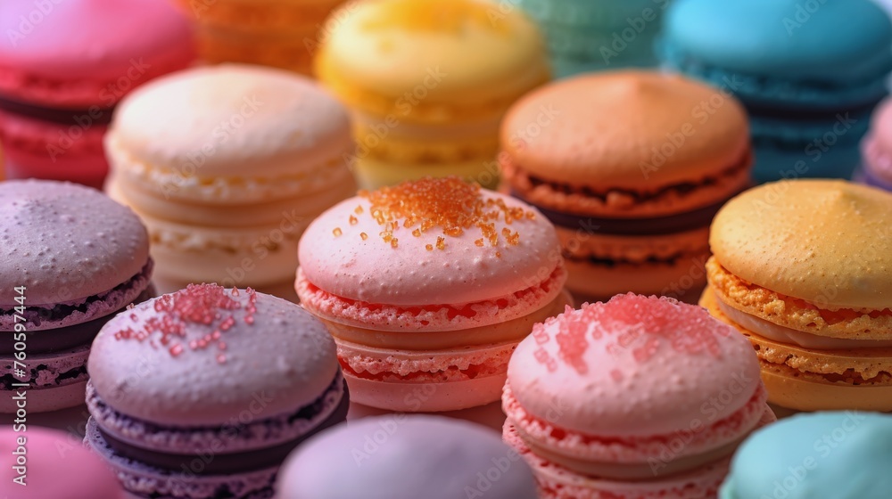Close Up of Colorful Macaroons