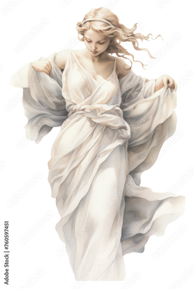 Classical statue of draped female figure