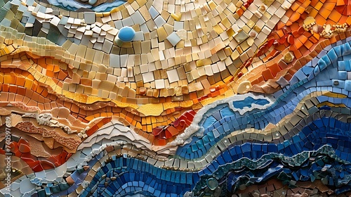 Intricate 3D Mosaics: A Breathtaking Panorama of Tiny Fragments Assembled with Digital Precision
