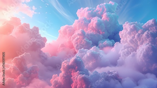 Fantasy Sky of Drifting Pastel Clouds: Dreamcore Abstraction in Vibrant Hues