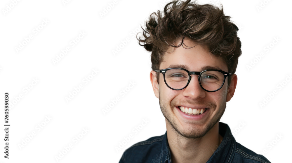 Portrait of a smiling man with glasses isolated on transparent background Portrait of a smiling man with glasses isolated on transparent background
