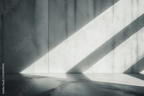 3d futuristic room, architectural background with incident light from outside