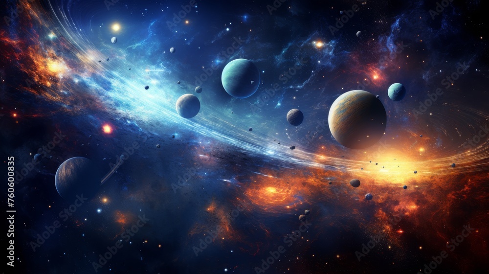 Planets in space Galaxy