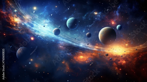 Planets in space Galaxy