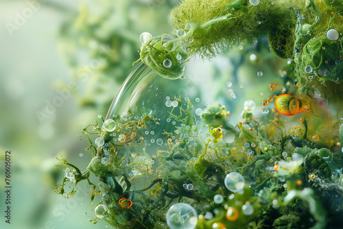 A fantastic microscopic world full of greenery photo