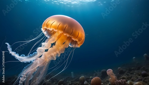 A Jellyfish In A Sea Of Twinkling Ocean Life © Rukhsar