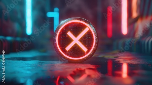 A neon sign featuring an X symbol. Perfect for modern and urban themed designs