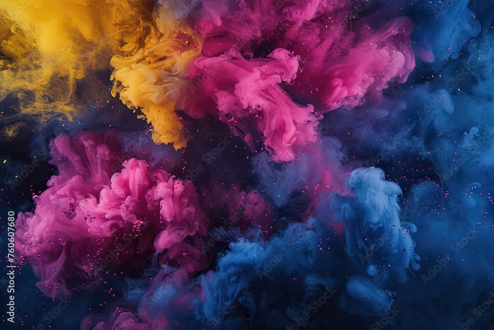 Vibrant explosion of colorful particles background