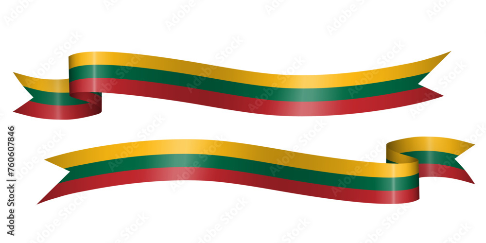 set of flag ribbon with colors of Lithuania for independence day celebration decoration set of flag ribbon with colors of Lithuania for independence day celebration decoration
