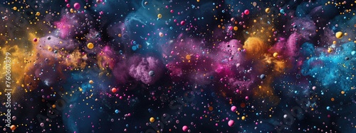 Vibrant explosion of colorful particles background