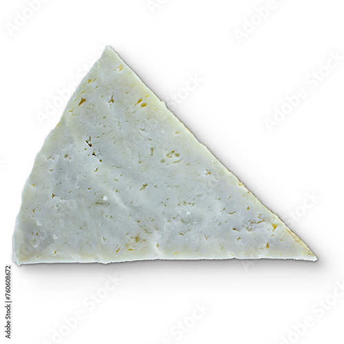 White cheese isolated on transparent background , food flat lay concept.