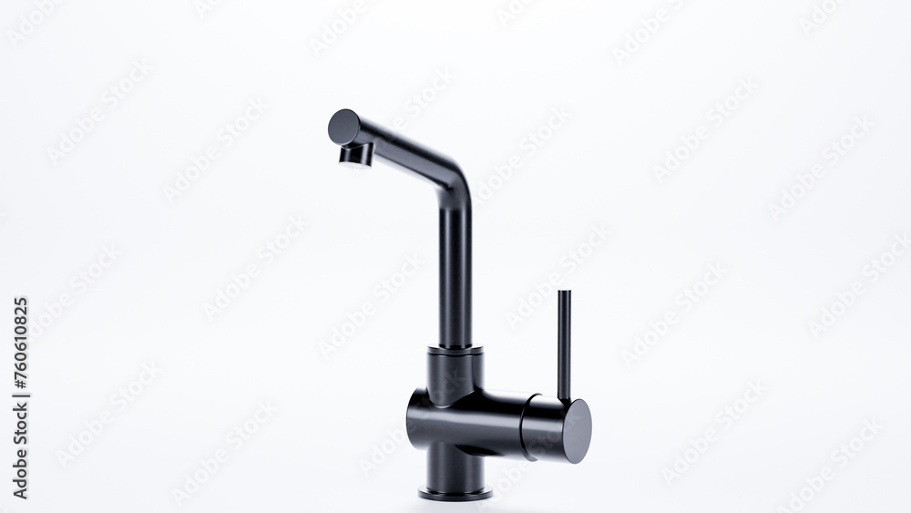 Modern black wash basin mixer tap with strainer premium photo 3d render Modern black wash basin mixer tap with strainer premium photo 3d render