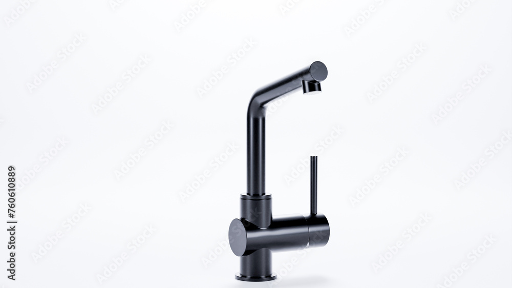 Modern black wash basin mixer tap with strainer premium photo 3d render Modern black wash basin mixer tap with strainer premium photo 3d render