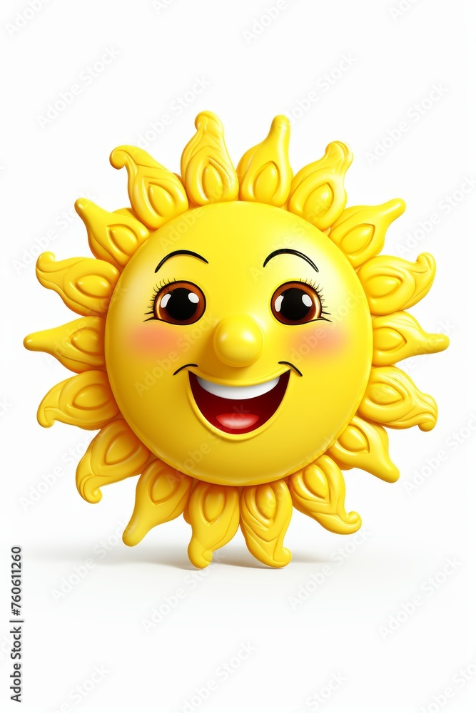 3d cartoon sun character isolated on white background for vibrant and cheerful designs