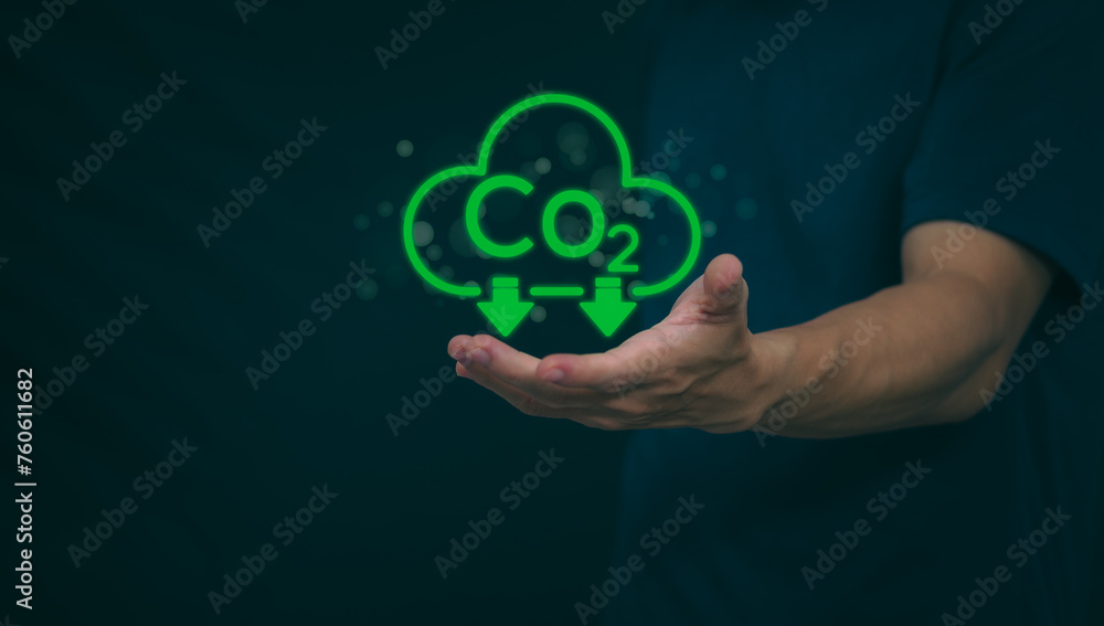 Carbon Dioxide Reduction To solve the global climate crisis and reduce global warming. Concept of reducing carbon dioxide emissions to zero for the goal of reducing greenhouse gas emissions in 2050 Carbon Dioxide Reduction To solve the global climate crisis and reduce global warming. Concept of reducing carbon dioxide emissions to zero for the goal of reducing greenhouse gas emissions in 2050
